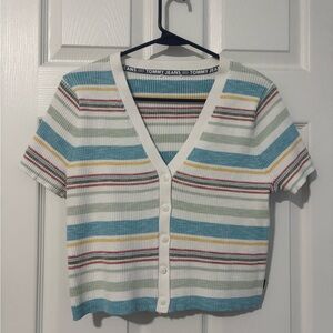 Tommy Hilfiger Jeans Striped Ribbed Crew-Neck Sweater